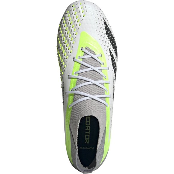 adidas Men’s PREDATOR ACCURACY.1 FG Soccer Cleats White/Green GZ0035 - Picture 13 of 16